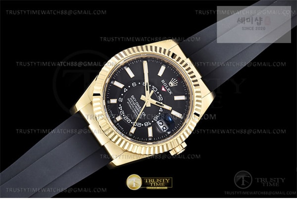 Rolex ZF공장 롤렉스 스카이드웰러 옐로우골드금통 블랙다이얼 러버스트랩 텅스텐 Skydweller 336238 YG_RU Black ZF V2 Asia 2824 시계 3번 이미지