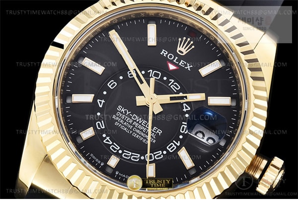 Rolex ZF공장 롤렉스 스카이드웰러 옐로우골드금통 블랙다이얼 러버스트랩 텅스텐 Skydweller 336238 YG_RU Black ZF V2 Asia 2824 시계 17번 이미지