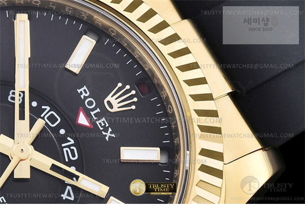 Rolex ZF공장 롤렉스 스카이드웰러 옐로우골드금통 블랙다이얼 러버스트랩 텅스텐 Skydweller 336238 YG_RU Black ZF V2 Asia 2824 시계 4번 이미지