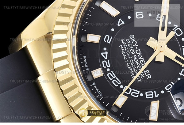 Rolex ZF공장 롤렉스 스카이드웰러 옐로우골드금통 블랙다이얼 러버스트랩 텅스텐 Skydweller 336238 YG_RU Black ZF V2 Asia 2824 시계 5번 이미지