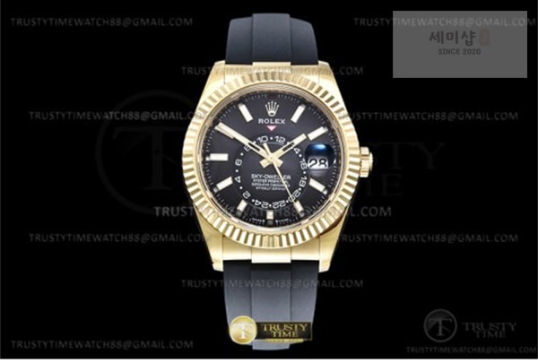 Rolex ZF공장 롤렉스 스카이드웰러 옐로우골드금통 블랙다이얼 러버스트랩 텅스텐 Skydweller 336238 YG_RU Black ZF V2 Asia 2824 시계 15번 이미지