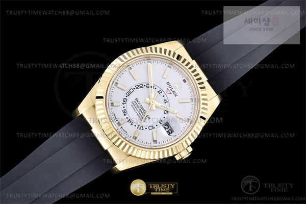 Rolex ZF공장 롤렉스 스카이드웰러 옐로우골드금통 화이트다이얼 러버스트랩 텅스텐 Skydweller 336238 YG_RU White ZF V2 Asia 2824 시계 16번 이미지