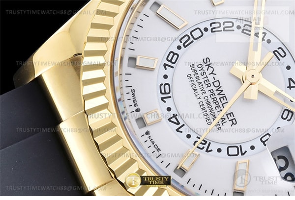 Rolex ZF공장 롤렉스 스카이드웰러 옐로우골드금통 화이트다이얼 러버스트랩 텅스텐 Skydweller 336238 YG_RU White ZF V2 Asia 2824 시계 2번 이미지