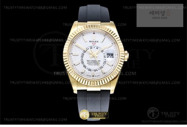 Rolex ZF공장 롤렉스 스카이드웰러 옐로우골드금통 화이트다이얼 러버스트랩 텅스텐 Skydweller 336238 YG_RU White ZF V2 Asia 2824 시계 13번 이미지