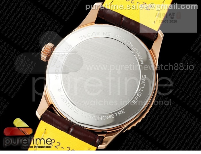 Breitling TF공장 브라이틀링 내비타이머 41 로즈골드금통 화이트다이얼 브라운가죽스트랩 Navitimer 41 RG TF 1_1 Best Edition White Dial RG Bezel on Brown Leather Strap A2824 시계 8번 이미지