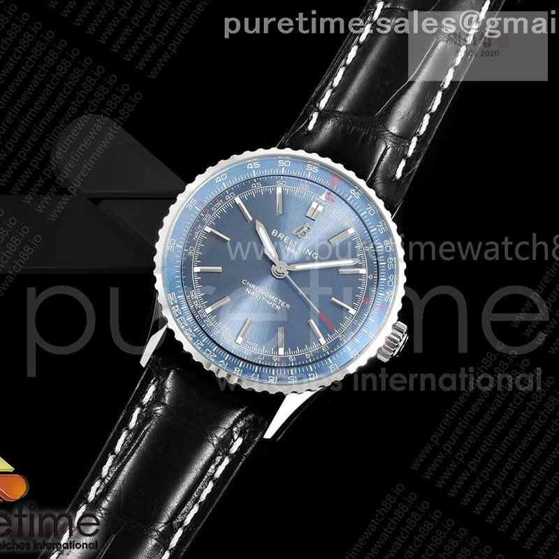 Breitling TF공장 브라이틀링 내비타이머 41 블루다이얼 블랙가죽스트랩 Navitimer 41 SS TF 1_1 Best Edition Blue Dial on Black Leather Strap A2824 시계 24번 이미지
