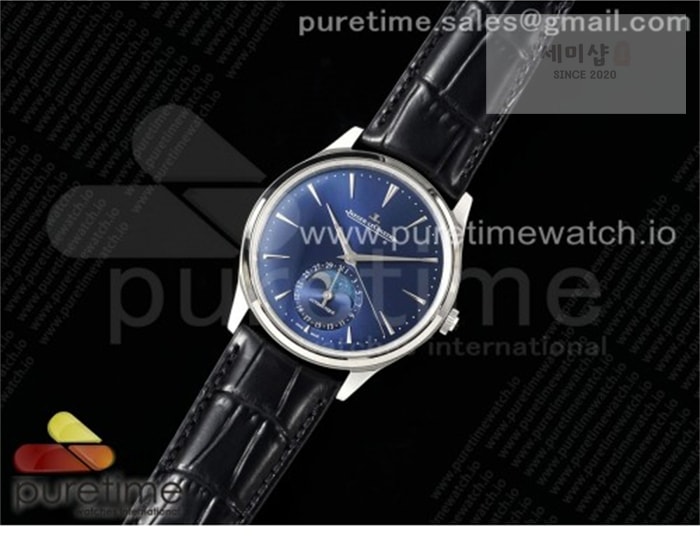 Jaeger Le Coultre APS공장 예거르쿨트르 마스터 울트라씬 문페이즈 스틸 블루다이얼 가죽스트랩 Master Ultra Thin Moon SS APSF 1_1 Best Edition Blue Dial on Black Leather Strap SA925 Super Clone 시계 29번 이미지