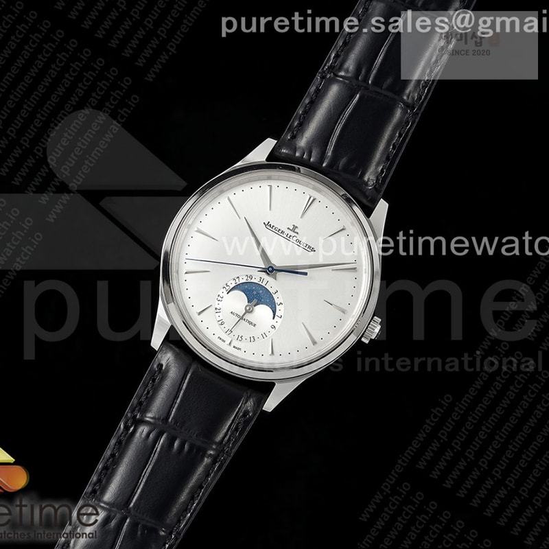 Jaeger Le Coultre APS공장 예거르쿨트르 마스터 울트라씬 문페이즈 스틸 화이트다이얼 가죽스트랩 Master Ultra Thin Moon SS APSF 1_1 Best Edition Silver Dial on Black Leather Strap SA925 Super Clone 시계 1번 이미지