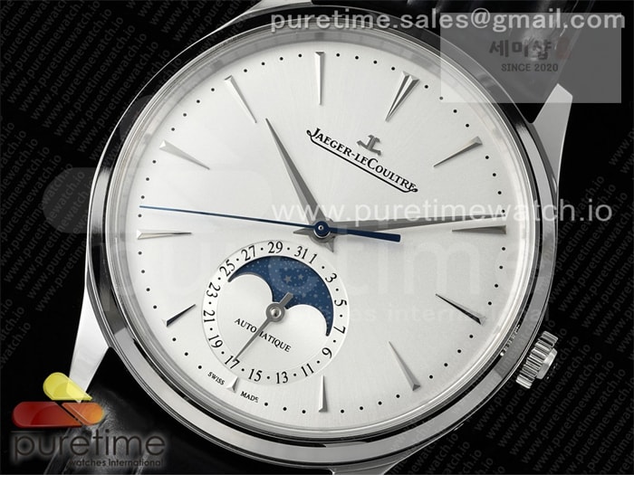 Jaeger Le Coultre APS공장 예거르쿨트르 마스터 울트라씬 문페이즈 스틸 화이트다이얼 가죽스트랩 Master Ultra Thin Moon SS APSF 1_1 Best Edition Silver Dial on Black Leather Strap SA925 Super Clone 시계 2번 이미지