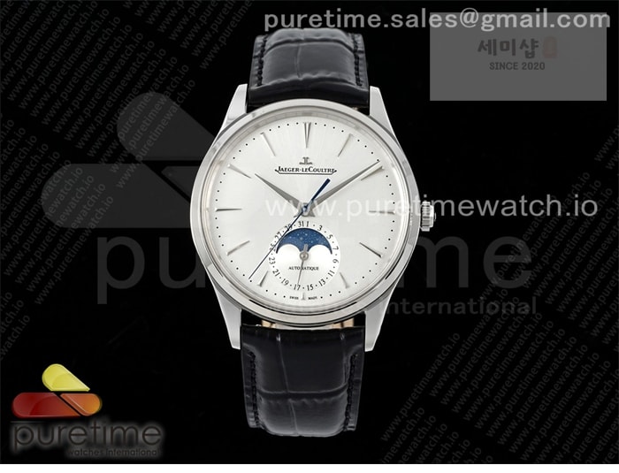 Jaeger Le Coultre APS공장 예거르쿨트르 마스터 울트라씬 문페이즈 스틸 화이트다이얼 가죽스트랩 Master Ultra Thin Moon SS APSF 1_1 Best Edition Silver Dial on Black Leather Strap SA925 Super Clone 시계 5번 이미지
