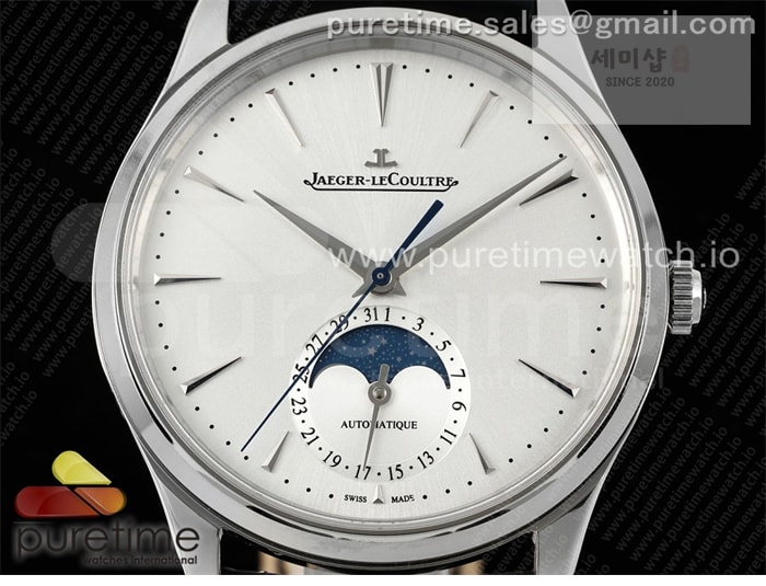Jaeger Le Coultre APS공장 예거르쿨트르 마스터 울트라씬 문페이즈 스틸 화이트다이얼 가죽스트랩 Master Ultra Thin Moon SS APSF 1_1 Best Edition Silver Dial on Black Leather Strap SA925 Super Clone 시계 6번 이미지
