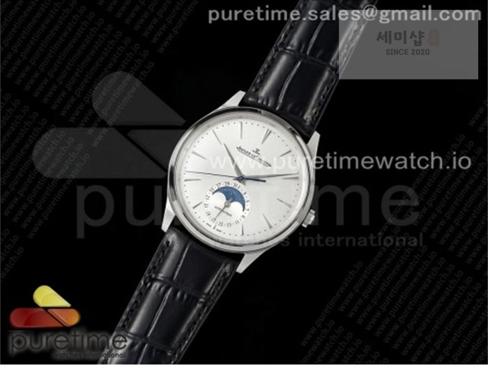 Jaeger Le Coultre APS공장 예거르쿨트르 마스터 울트라씬 문페이즈 스틸 화이트다이얼 가죽스트랩 Master Ultra Thin Moon SS APSF 1_1 Best Edition Silver Dial on Black Leather Strap SA925 Super Clone 시계 22번 이미지