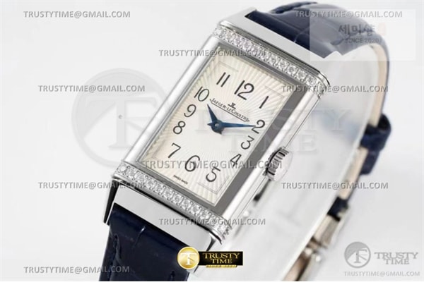 Jaeger Le Coultre IMF공장 예거르쿨트르 리베르소 원 3288560 다이아몬드파베케이스 화이트다이얼 블루스트랩 Reverso One Ref 3288420 Dia SS_LE Wht IMF Swiss Qtz 시계 1번 이미지