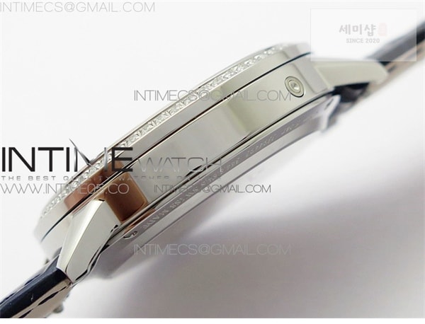 Jaeger Le Coultre ZF공장 랑데뷰 화이트텍스쳐다이얼 가죽스트랩 Rendez-Vous Night & Day SS ZF 1_1 Best Edition White Textured Dial Diamonds Bezel on Blue Leather Strap A898 시계 19번 이미지