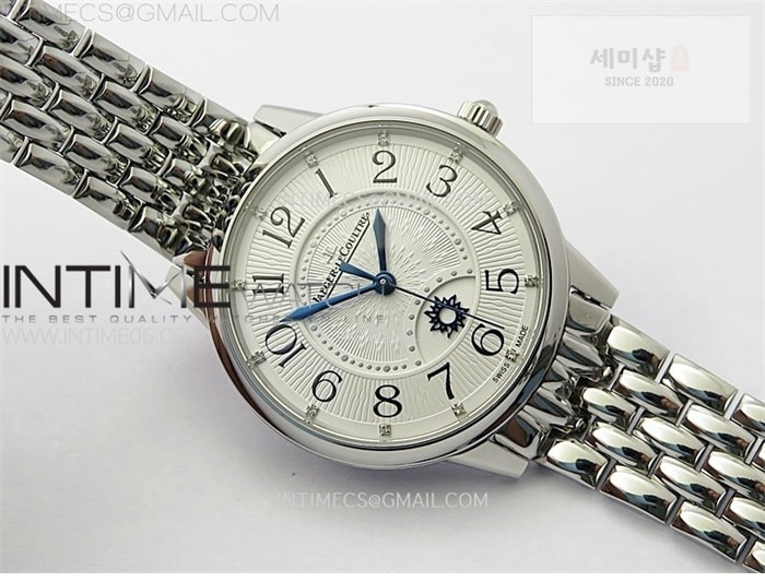 Jaeger Le Coultre ZF공장 예거르쿨트르 랑데뷰 나잇앤데이 스틸 화이트텍스쳐다이얼다이얼 브레이슬릿 Rendez-Vous Night & Day SS ZF 1_1 Best Edition White Textured Dial SS Bezel on SS Bracelet Super Clone A898 시계 16번 이미지