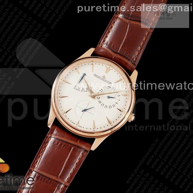 Jaeger Le Coultre ZF공장 V3 마르쉐 로골 크림다이얼 가죽스트랩 Master Ultra Thin Reserve de Marche RG ZF 1_1 Best Edition Cream Dial on Brown Leather Strap A938 V3 시계 21번 이미지