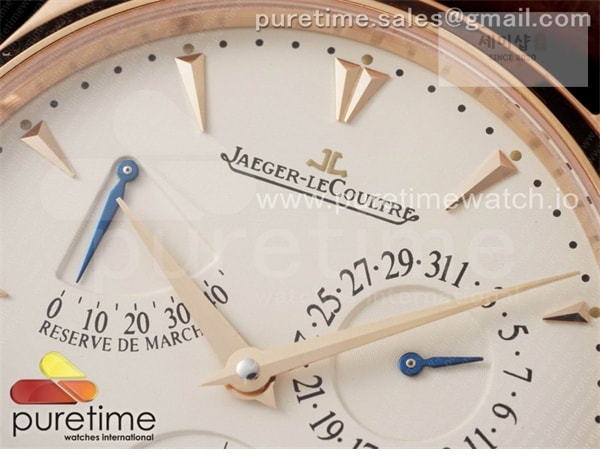 Jaeger Le Coultre ZF공장 V3 마르쉐 로골 크림다이얼 가죽스트랩 Master Ultra Thin Reserve de Marche RG ZF 1_1 Best Edition Cream Dial on Brown Leather Strap A938 V3 시계 1번 이미지