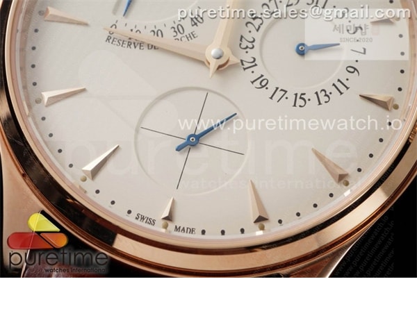Jaeger Le Coultre ZF공장 V3 마르쉐 로골 크림다이얼 가죽스트랩 Master Ultra Thin Reserve de Marche RG ZF 1_1 Best Edition Cream Dial on Brown Leather Strap A938 V3 시계 20번 이미지