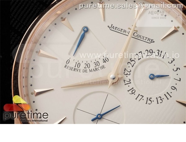 Jaeger Le Coultre ZF공장 V3 마르쉐 로골 크림다이얼 가죽스트랩 Master Ultra Thin Reserve de Marche RG ZF 1_1 Best Edition Cream Dial on Brown Leather Strap A938 V3 시계 3번 이미지