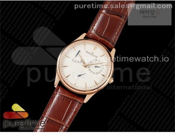Jaeger Le Coultre ZF공장 V3 마르쉐 로골 크림다이얼 가죽스트랩 Master Ultra Thin Reserve de Marche RG ZF 1_1 Best Edition Cream Dial on Brown Leather Strap A938 V3 시계 19번 이미지