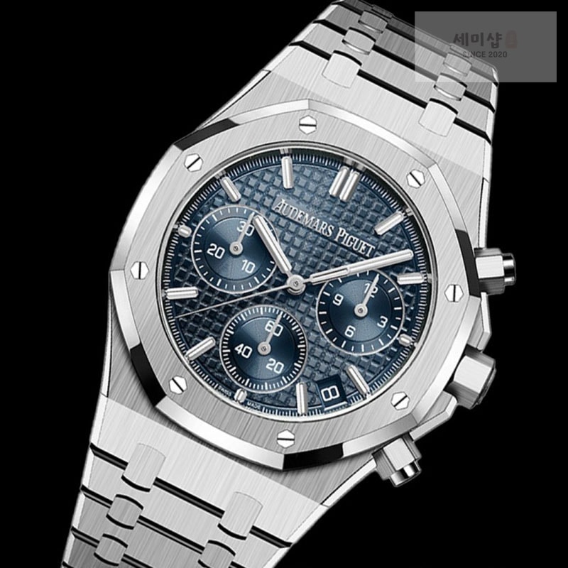 Audemars Piguet APS공장 오데마피게 로얄오크 크로노그래프 스틸 블루다이얼 브레이슬릿 Royal Oak Chrono 26240 SS APSF 1_1 Best Edition Blue Dial on SS Bracelet SA4401 Super Clone 시계 5번 이미지