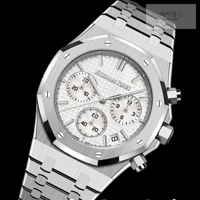 Audemars Piguet APS공장 오데마피게 로얄오크 크로노그래프 스틸 화이트다이얼 브레이슬릿 Royal Oak Chrono 26240 SS APSF 1_1 Best Edition Silver Dial on SS Bracelet SA4401 Super Clone 시계 1번 이미지