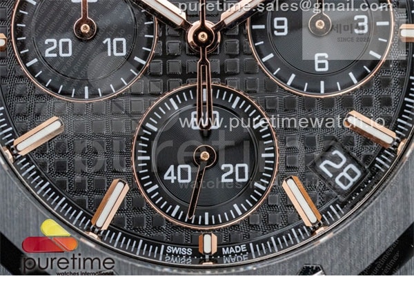 Audemars Piguet APS공장 오데마피게 로얄오크 크로노그래프 풀세라믹 블랙다이얼 브레이슬릿 Royal Oak Chrono 26240 Black Ceramic APSF 1_1 Best Edition on Ceramic Bracelet SA4401 Super Clone 시계 2번 이미지