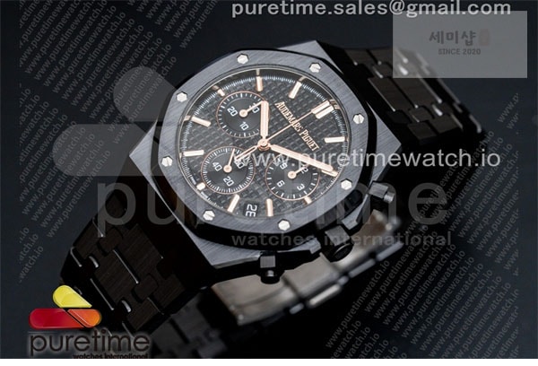 Audemars Piguet APS공장 오데마피게 로얄오크 크로노그래프 풀세라믹 블랙다이얼 브레이슬릿 Royal Oak Chrono 26240 Black Ceramic APSF 1_1 Best Edition on Ceramic Bracelet SA4401 Super Clone 시계 11번 이미지