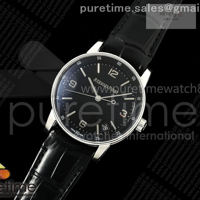 Audemars Piguet APS공장 오데마피게 로얄오크 15210 CODE 11.59 스틸 블랙다이얼 가죽스트랩 Code 11.59 SS 15210 APSF 1_1 Best Edition Black Dial on Black Leather Strap SA4302 Super Clone 시계 26번 이미지
