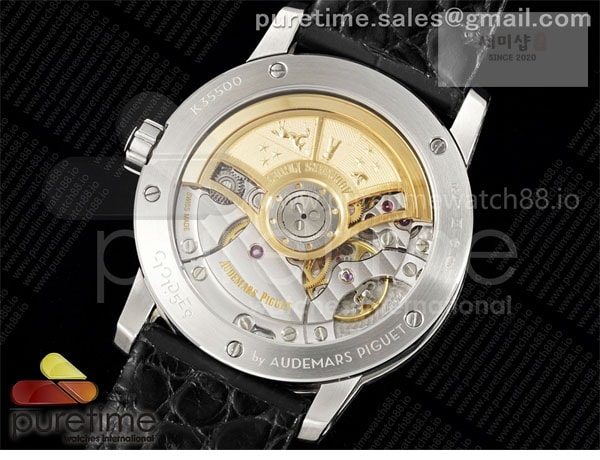 Audemars Piguet APS공장 오데마피게 로얄오크 15210 CODE 11.59 스틸 블랙다이얼 가죽스트랩 Code 11.59 SS 15210 APSF 1_1 Best Edition Black Dial on Black Leather Strap SA4302 Super Clone 시계 8번 이미지
