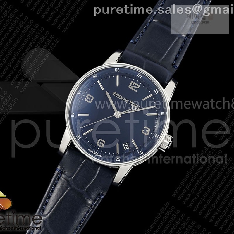 Audemars Piguet APS공장 오데마피게 로얄오크 15210 CODE 11.59 스틸 블루다이얼 블루가죽스트랩 Code 11.59 SS 15210 APSF 1_1 Best Edition Blue Dial on Blue Leather Strap SA4302 Super Clone 시계 25번 이미지