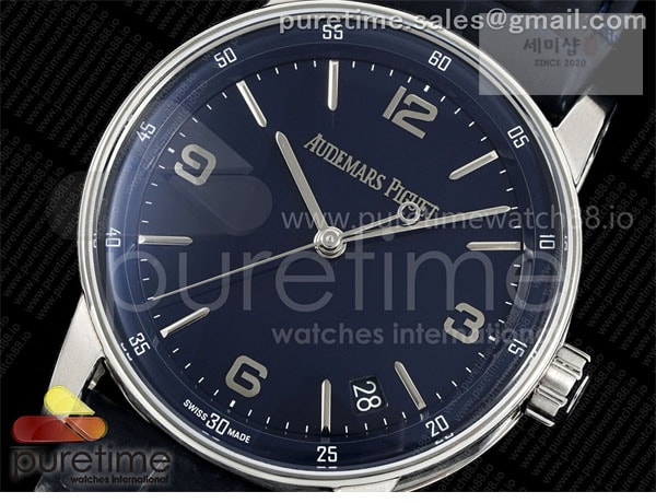 Audemars Piguet APS공장 오데마피게 로얄오크 15210 CODE 11.59 스틸 블루다이얼 블루가죽스트랩 Code 11.59 SS 15210 APSF 1_1 Best Edition Blue Dial on Blue Leather Strap SA4302 Super Clone 시계 1번 이미지