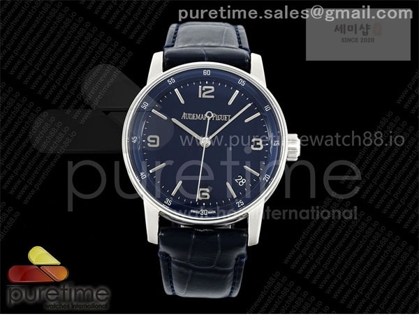 Audemars Piguet APS공장 오데마피게 로얄오크 15210 CODE 11.59 스틸 블루다이얼 블루가죽스트랩 Code 11.59 SS 15210 APSF 1_1 Best Edition Blue Dial on Blue Leather Strap SA4302 Super Clone 시계 28번 이미지