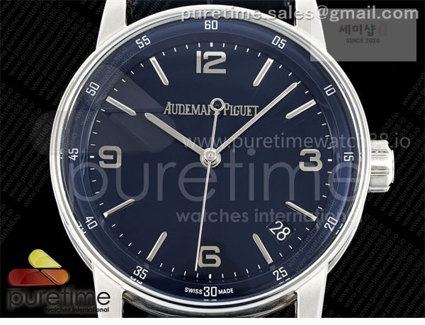 Audemars Piguet APS공장 오데마피게 로얄오크 15210 CODE 11.59 스틸 블루다이얼 블루가죽스트랩 Code 11.59 SS 15210 APSF 1_1 Best Edition Blue Dial on Blue Leather Strap SA4302 Super Clone 시계 27번 이미지