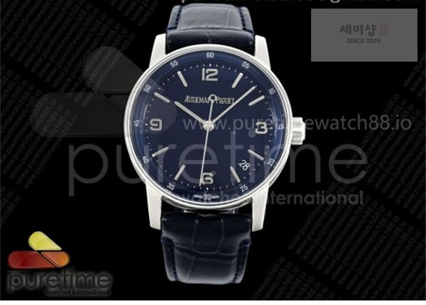 Audemars Piguet APS공장 오데마피게 로얄오크 15210 CODE 11.59 스틸 블루다이얼 블루가죽스트랩 Code 11.59 SS 15210 APSF 1_1 Best Edition Blue Dial on Blue Leather Strap SA4302 Super Clone 시계 24번 이미지