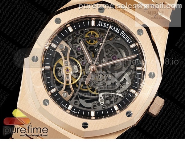 Audemars Piguet THB공장 오데마피게 로얄오크 41 오픈워크 15407 로즈골드금통 스켈레톤다이얼 브레이슬릿 Royal Oak 41mm Openworked 15407 RG THBF 1_1 Best Edition on RG Bracelet SA3132 V2 시계 2번 이미지
