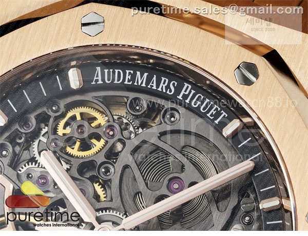 Audemars Piguet THB공장 오데마피게 로얄오크 41 오픈워크 15407 로즈골드금통 스켈레톤다이얼 브레이슬릿 Royal Oak 41mm Openworked 15407 RG THBF 1_1 Best Edition on RG Bracelet SA3132 V2 시계 3번 이미지