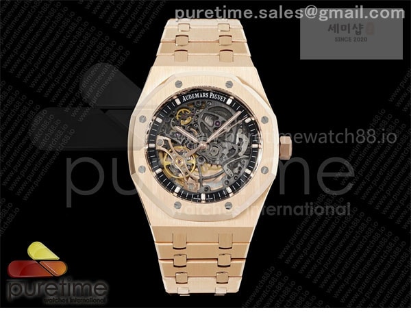Audemars Piguet THB공장 오데마피게 로얄오크 41 오픈워크 15407 로즈골드금통 스켈레톤다이얼 브레이슬릿 Royal Oak 41mm Openworked 15407 RG THBF 1_1 Best Edition on RG Bracelet SA3132 V2 시계 30번 이미지
