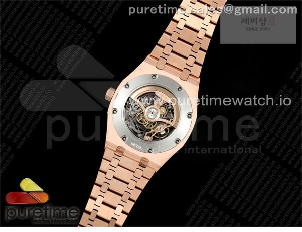Audemars Piguet THB공장 오데마피게 로얄오크 41 오픈워크 15407 로즈골드금통 스켈레톤다이얼 브레이슬릿 Royal Oak 41mm Openworked 15407 RG THBF 1_1 Best Edition on RG Bracelet SA3132 V2 시계 31번 이미지