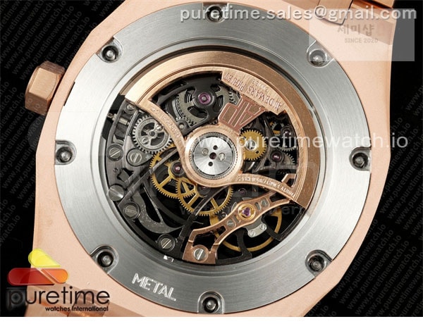Audemars Piguet THB공장 오데마피게 로얄오크 41 오픈워크 15407 로즈골드금통 스켈레톤다이얼 브레이슬릿 Royal Oak 41mm Openworked 15407 RG THBF 1_1 Best Edition on RG Bracelet SA3132 V2 시계 12번 이미지
