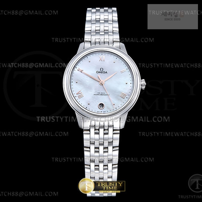 Omega VS공장 오메가 드 빌 스틸 화이트자개다이얼 로즈골드인덱스 브레이슬릿 De Ville Prestige 34mm SS_SS M-Wht_RG VSF A8800 시계 1번 이미지