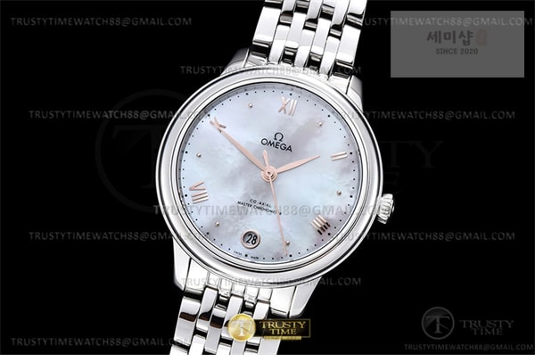 Omega VS공장 오메가 드 빌 스틸 화이트자개다이얼 로즈골드인덱스 브레이슬릿 De Ville Prestige 34mm SS_SS M-Wht_RG VSF A8800 시계 2번 이미지