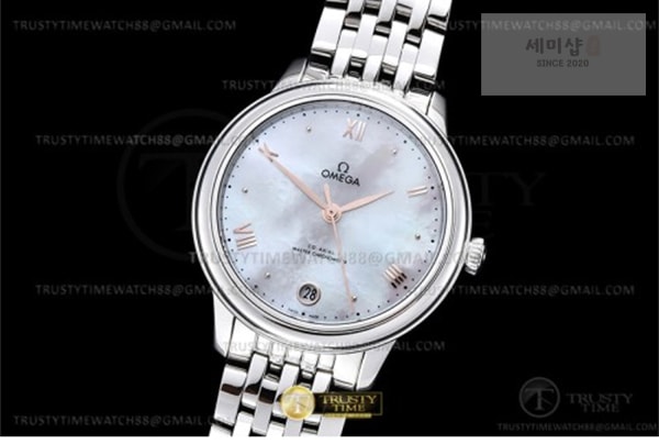 Omega VS공장 오메가 드 빌 스틸 화이트자개다이얼 로즈골드인덱스 브레이슬릿 De Ville Prestige 34mm SS_SS M-Wht_RG VSF A8800 시계 19번 이미지