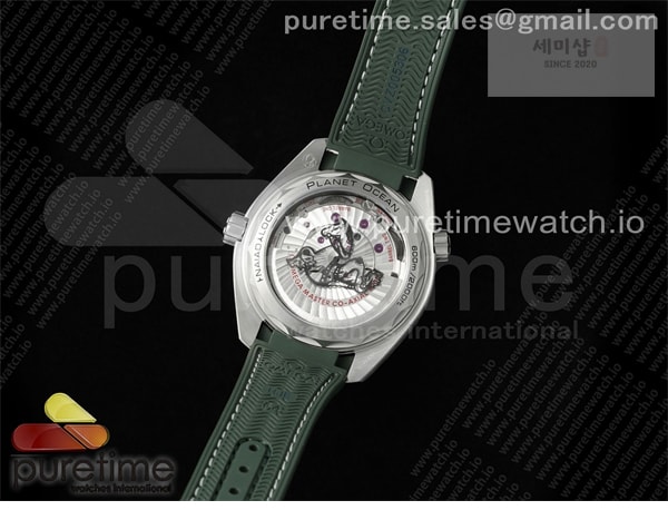 Omega VS공장 오메가 씨마스터 플래닛오션 600M 그린베젤 그린러버스트랩 Planet Ocean 43.5mm SS VSF 1_1 Best Edition Green Bezel White Dial on Green Rubber Strap A8900 Super Clone 시계 8번 이미지