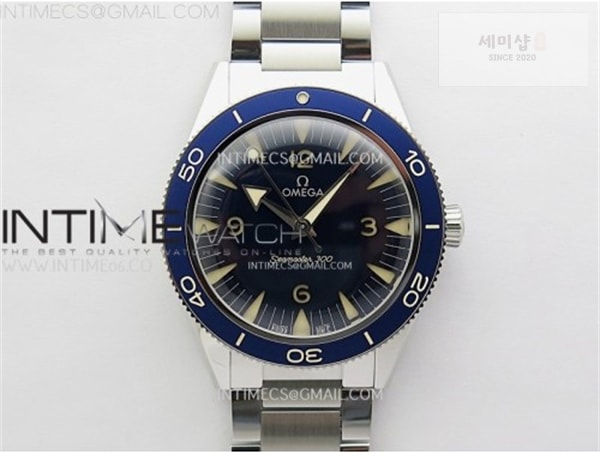 Omega VS공장 오메가 씨마스터 헤리티지 블루다이얼 브레이슬릿 Seamaster 300 Heritage VSF 1_1 Best Edition Blue Dial on SS Bracelet A8912 Super Clone 시계 21번 이미지