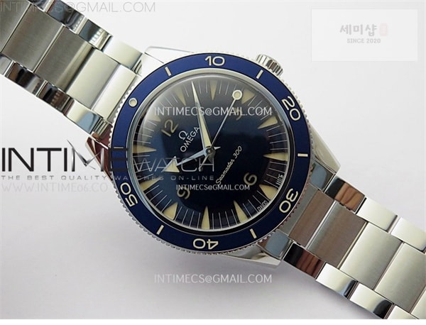 Omega VS공장 오메가 씨마스터 헤리티지 블루다이얼 브레이슬릿 Seamaster 300 Heritage VSF 1_1 Best Edition Blue Dial on SS Bracelet A8912 Super Clone 시계 23번 이미지
