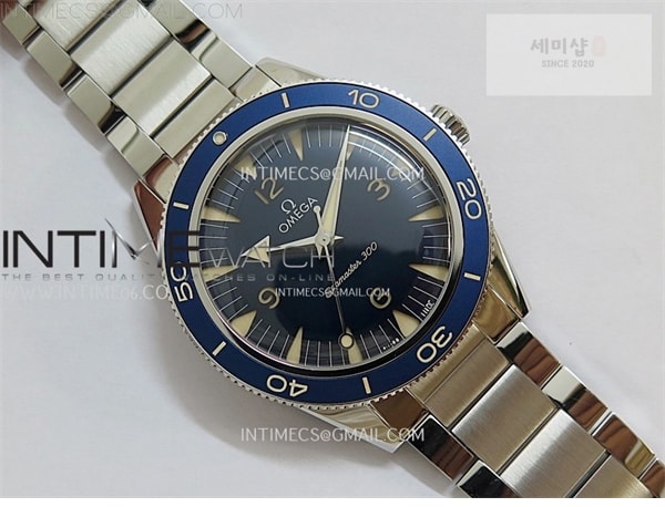 Omega VS공장 오메가 씨마스터 헤리티지 블루다이얼 브레이슬릿 Seamaster 300 Heritage VSF 1_1 Best Edition Blue Dial on SS Bracelet A8912 Super Clone 시계 24번 이미지
