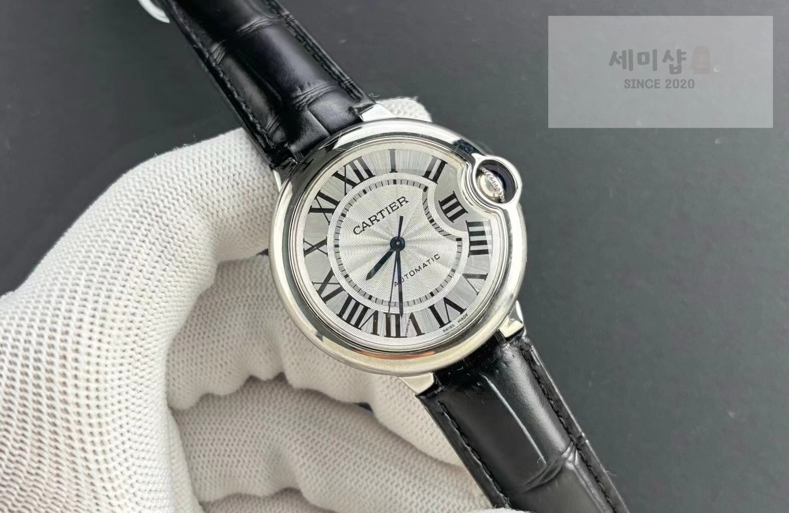 카르티에 까르띠에 발롱 블루 워치 33mm 오토메틱 블랙 밴드 WSBB0030 시계 10번 이미지