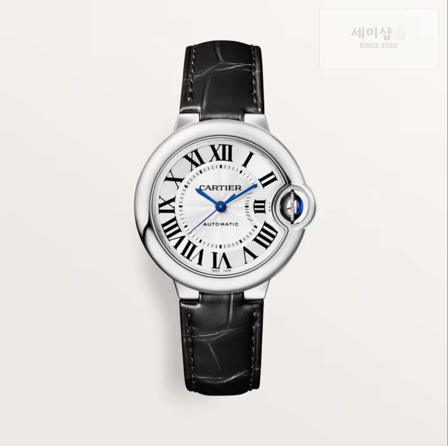 카르티에 까르띠에 발롱 블루 워치 33mm 오토메틱 블랙 밴드 WSBB0030 시계 7번 이미지