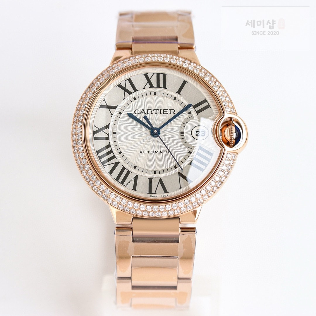 카르티에 까르띠에 발롱 블루 워치 40mm 오토메틱 로즈 골드 다이아 베젤 WE9008Z3 시계 8번 이미지